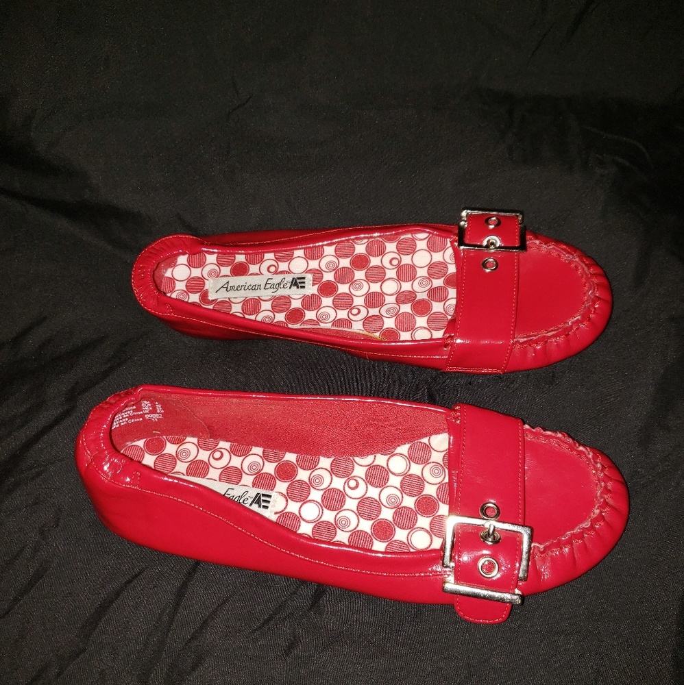 American Eagle Loafer Red Patent Leather Size 8